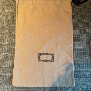 Gucci Beige Drawstring Dust Bag with Logo